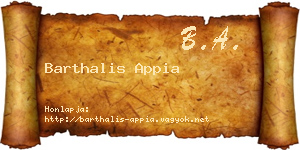 Barthalis Appia névjegykártya